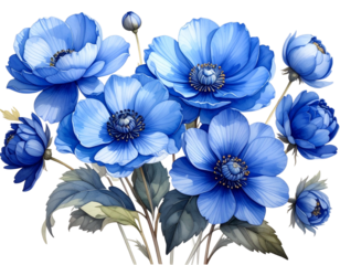 blue flowers png transparent background