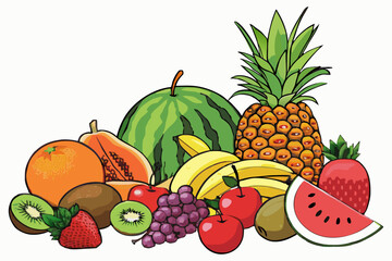Tropical Fresh Fruit Collection - Vector Design 