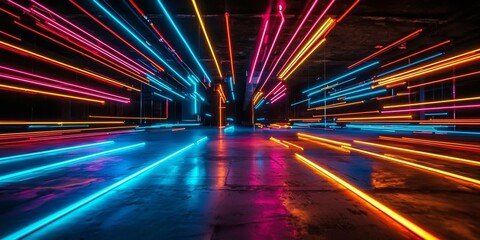 Colorful abstract backdrop showcasing the energy of neon lights.
