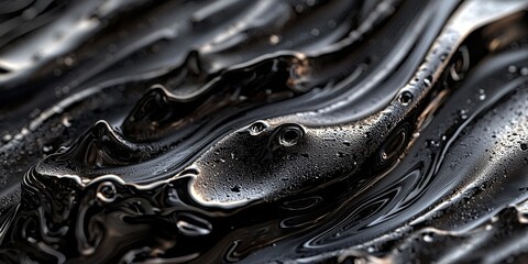 Dynamic Liquid Texture Design in Black and Silver