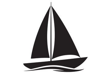 Sail boat logo silhouette vector design sailboat sailing ship outline minimal vector illustration
