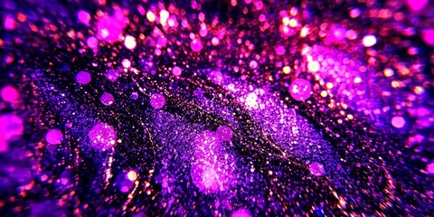 The enchanting combination of violet and pink glitters enhances visual appeal.