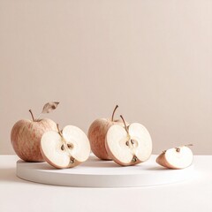 apples on the table, sliced