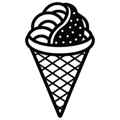 Ice cream cone with two flavors, a sweet treat