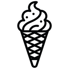 Swirl ice cream cone, a tasty and refreshing dessert