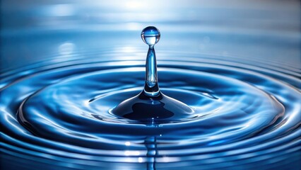 water drop falling into clear liquid pool