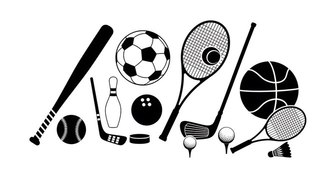 Collection of Various Sport Equipment.