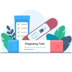 pregnancy test strip isolated flat