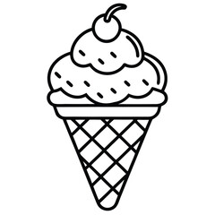 Ice cream cone with cherry on top and sprinkles