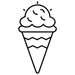 Ice cream cone with zigzag pattern design