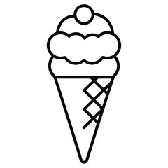 Ice cream cone with cherry on top design