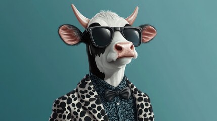 Stylish cow portrait
