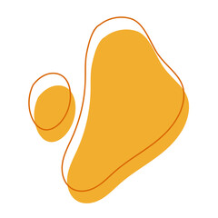 Abstract Organic Shapes with Orange Outline and Yellow Fill.