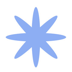 Light Blue EightPointed Star Shape with Rounded Edges Illustration.