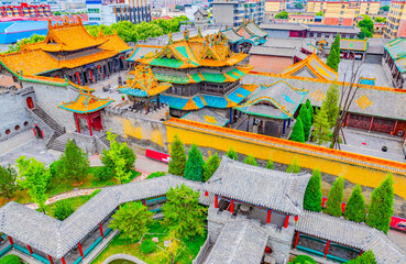 Obraz premium Houtu Temple Ancient Buildings, Jiexiu City, Jincheng, Shanxi Province