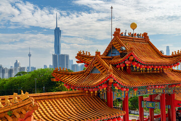 Scenic roof of the Thean Hou Temple, Kuala Lumpur, Malaysia