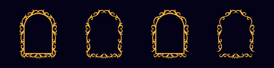 Collection of ornate vintage picture frames with intricate designs, perfect for classic decor or art projects.