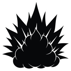Silhouette of a powerful explosion with sharp spikes