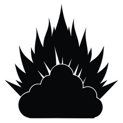 Silhouette of a powerful explosion, a burst of energy