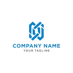 A modern, abstract blue logo with interlocking geometric shapes, suggesting connectivity and innovation, placed above company name and tagline.