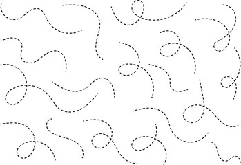 Hand drawn curve dotted line. curved Dashed stroke set. Wavy dot outline elements