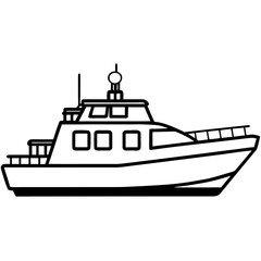 Obraz premium Military Patrol Boat Line Vector