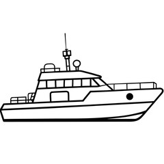 Obraz premium Military Patrol Boat Line Vector
