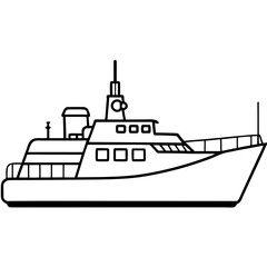 Obraz premium Military Patrol Boat Line Vector