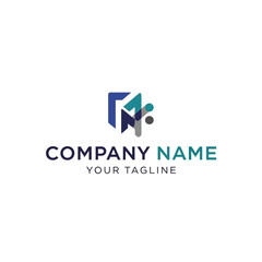 Modern abstract logo design with geometric shapes and dots, suitable for a technology or business company.