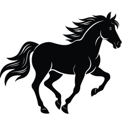 Dynamic horse silhouette, vector art illustration