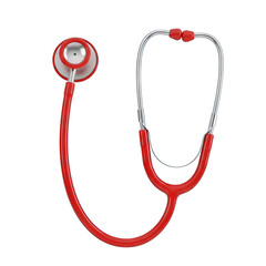 Red Stethoscope Isolated on White Background. Ai generation