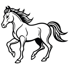 Elegant horse prancing gracefully in vector art
