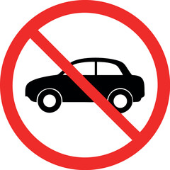 no vehicle sign. no parking sign illustration