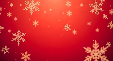 Elegant red background with golden snowflake pattern, perfect for winter holidays, christmas, new year, and festive season designs and celebrations