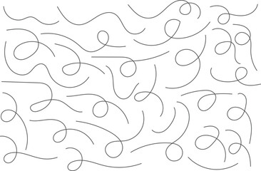Hand drawn curve line. curved stroke set. Wavy outline elements