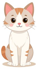 Cute cartoon cat sitting