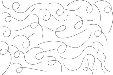 Fototapeta premium Hand drawn curve line. curved stroke set. Wavy outline elements