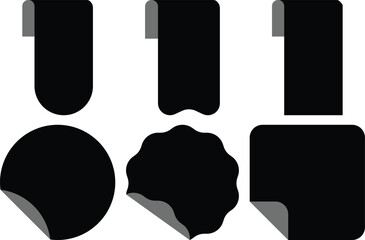 Vector Badge and Label Shape Set with Sticker and Tag Designs