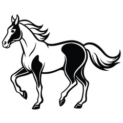 Vector illustration of a pinto horse running