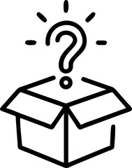 question box icon line vector design, Mystery box icon outline vector