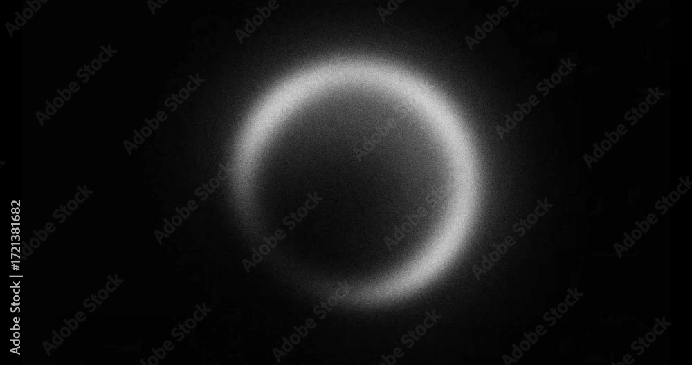 Wall mural abstract black and white pulsating gradient ring, looping animation on dark background