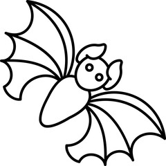 Bat Icon | Line Style Halloween & Nocturnal Animal Icon