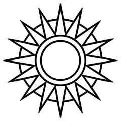 Illustration of a sun with sharp rays