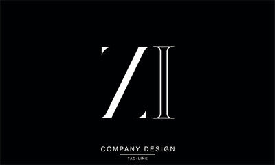 ZI, IZ, Z, I Abstract Letters Logo Monogram Design Font Icon Vector