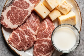 Animal protein sources include meat, fish, cheese and milk.
