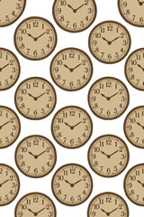 Seamless Vintage Clock Pattern Illustration for Timeless Retro Design