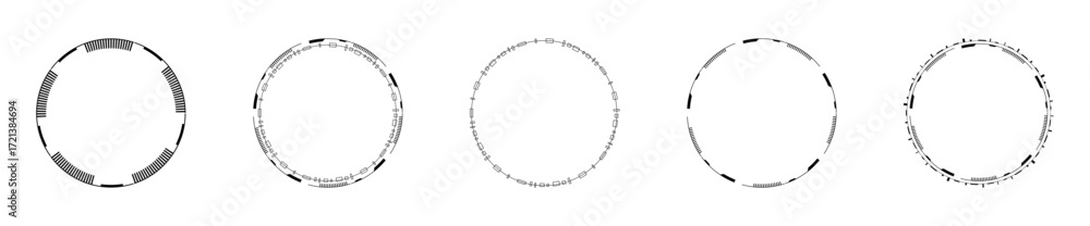 Poster a collection of futuristic circular frames ideal for modern design concepts and creative innovations