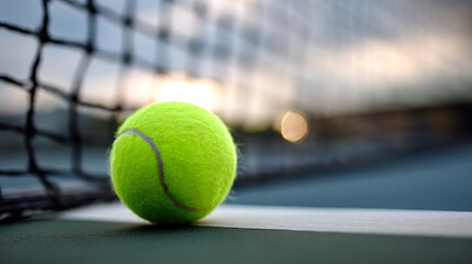 Tennis point. A tennis ball that hits the line earns a point. sports game, competition and great pastime for a healthy lifestyle