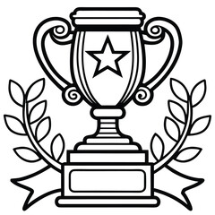 Illustration of a trophy with a star