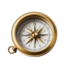 Antique brass compass, circular, detailed, vintage